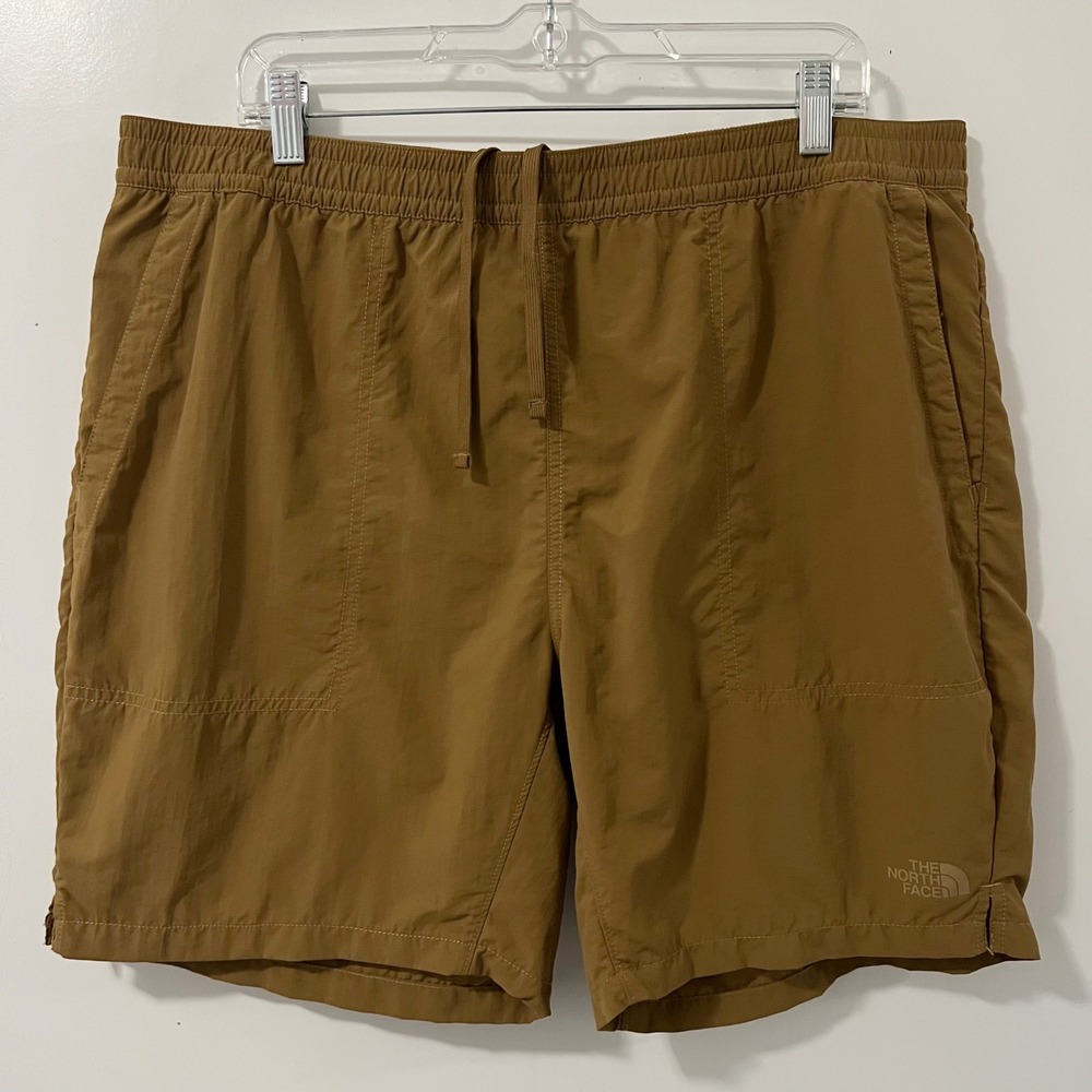 The North Face Mens FlashDry Pull On Hiking Shorts Brown Nylon 7 Inch Inseam XL